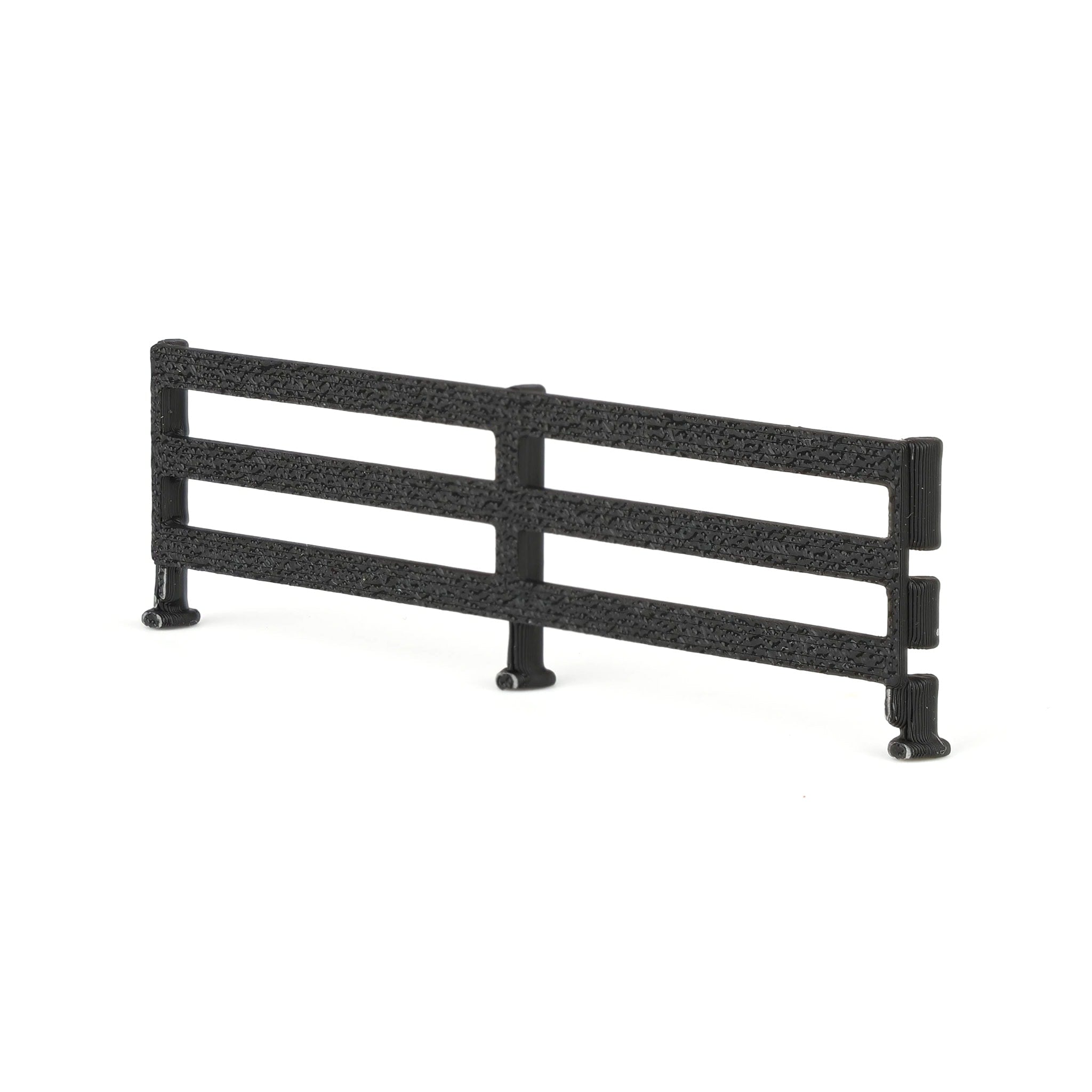 1/64 Black Painted-look Fencing 6-pack with Gate, 3D Printed