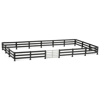 1/64 Black Painted-look Fencing 6-pack with Gate, 3D Printed